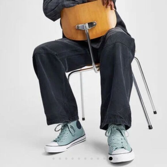 NEW Converse Chuck Taylor All Star Polyester & Suede Sneakers Women's 7.5 Teal - Picture 3 of 15